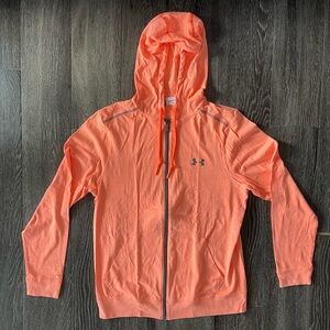 Orange Under Armor Thin Long Sleeve Hoodie Medium